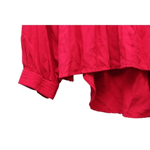 Sundance Blouse Top Petite Medium Pin Tuck Pleated Long Sleeve Half Button Flowy - Picture 4 of 12